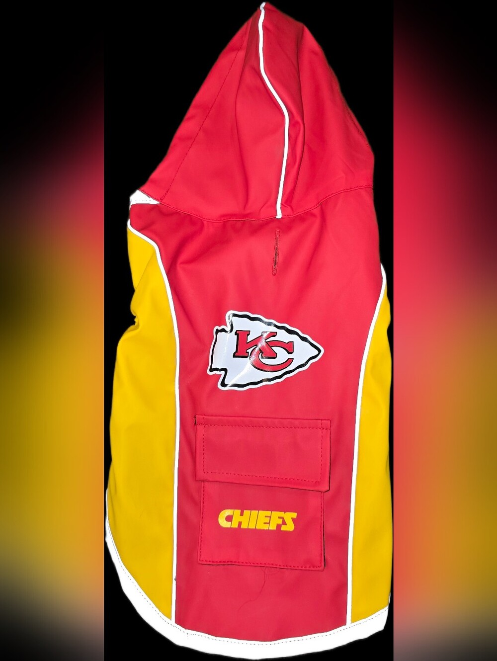 NFL Chiefs Football Small Dog Pet Rain Coat Hoodie